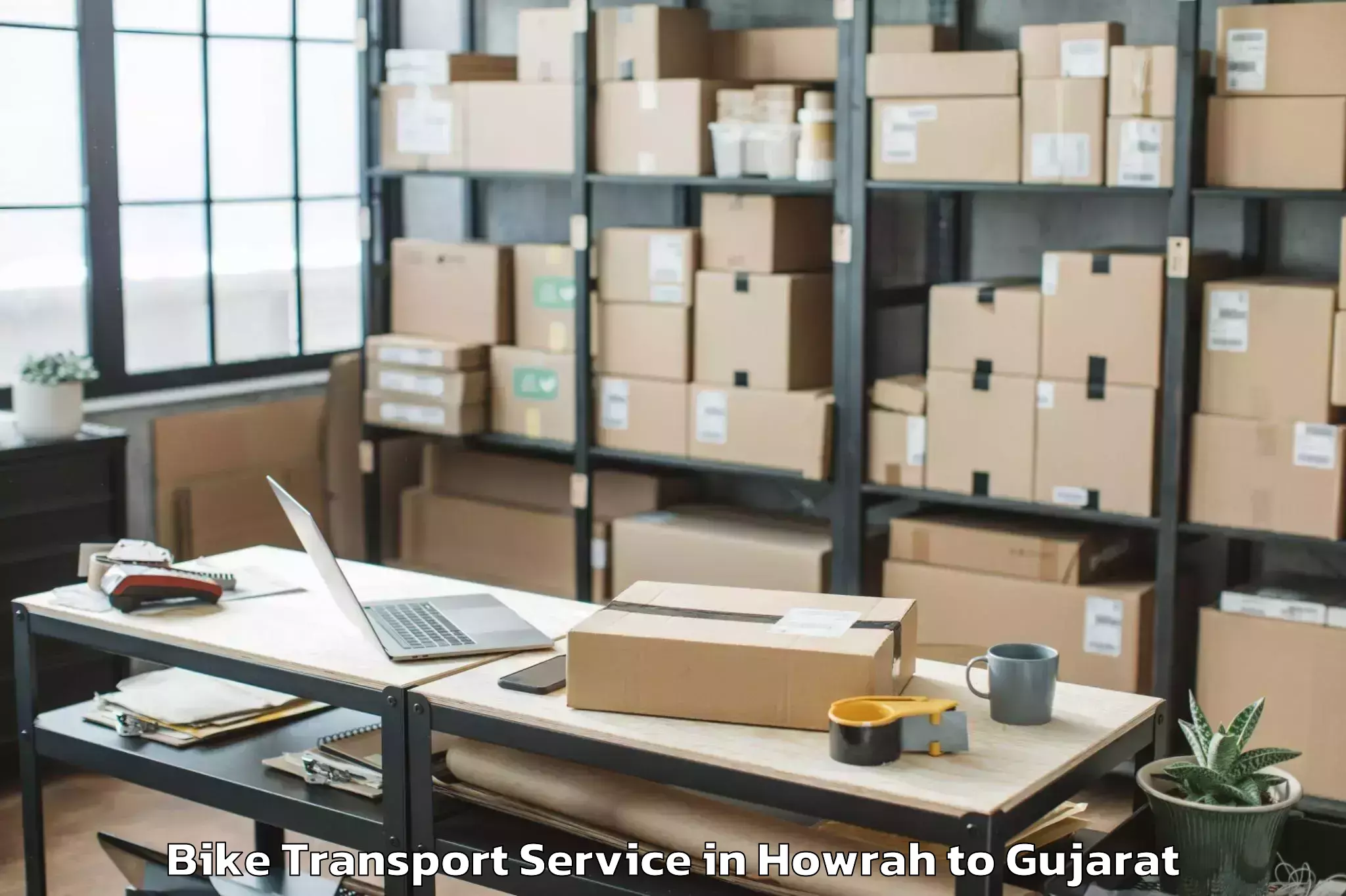 Top Howrah to Bhachau Bike Transport Available